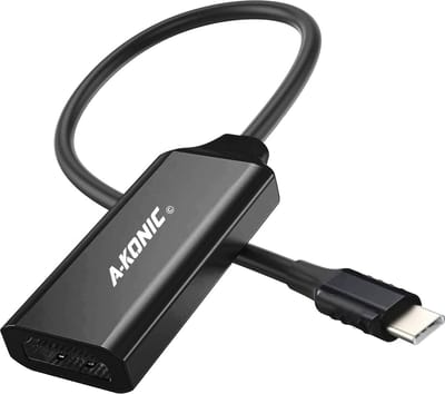 A-KONIC© USB C naar HDMI HUB – 4K type-c to HDMI Converter - premium aluminium behuizing – Geschikt voor apple Macbook Air / Pro, Samsung, Dell, Lenova & meer - Zwart