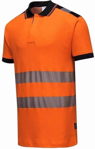 Portwest T180 - Hi-Vis Vision Poloshirt - Orange/Zwart - R Maat L