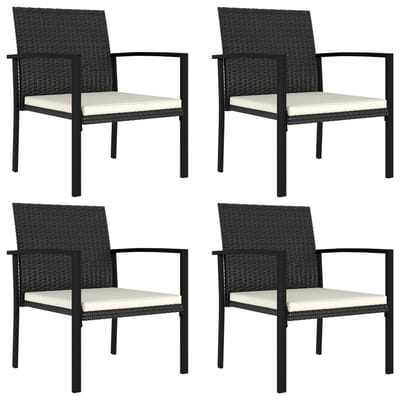 vidaXL - Tuinstoelen - 4 - st - poly - rattan - zwart