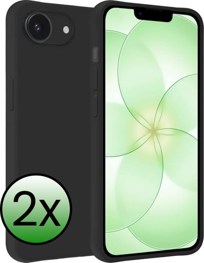 Hoesje 2 Stuks - Geschikt voor Apple iPhone 17e - Sterk & Shockproof - Case Siliconen - Back Cover - Telefoon Hoes - Zwart