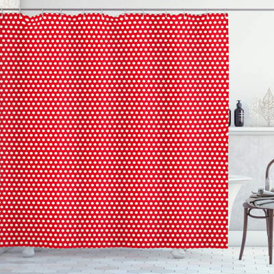 ABAKUHAUS Douchgordijn – 175x240 – Vermiljoen – Waterafstotend