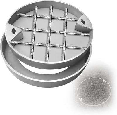 Onzichtbare Putdeksel - Verzonken Deksel - Afwatering Afdekken - Roestvrij Staal - 70 cm Diameter - Zilverkleurig
