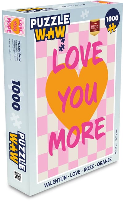 Puzzel Valentijn - Love - Roze - Oranje - Legpuzzel - Puzzel 1000 stukjes volwassenen