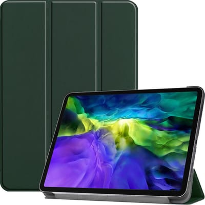 Hoesje - Geschikt voor Apple iPad Pro (2020) - 11 inch - Dun & Stevig - Hardcover Book Case - Trifold Bookcase Hoes - Hard Cover - Tablethoes - Donkergroen