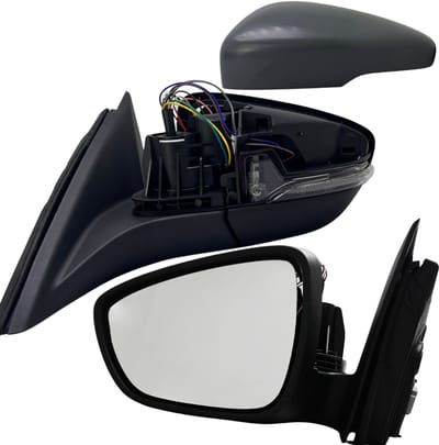 BILMAX Linker Buitenspiegel Vervanging voor Ford Focus IV (Sedan, Turnier) 2018–2023, Elektrisch Verstelbaar, Elektrisch Inklapbaar, Verwarmd, Met Richtingaanwijzer, Instapverlichting, Gegrond, 10-Pins (Bestuurderszijde)