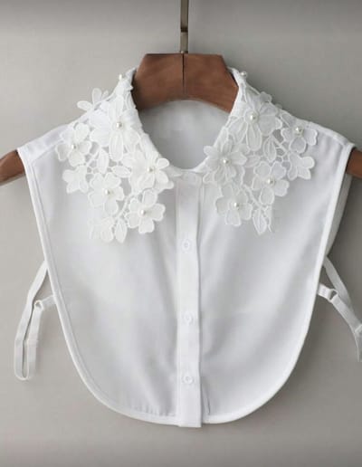 Blousekraag - blousekraag voor dames - los kraagje voor ergens onder - ronde kraag - kleding - losse kraag - kraag - one size - kraagjes - overhemdkraag - afneembare kraag - nep los kraagje - wit kraagje - verstelbaar