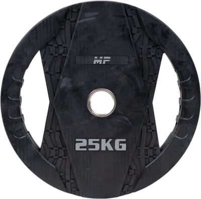 Muscle Power Olympische Halterschijf met Handgrepen - Rubber - 25 kg
