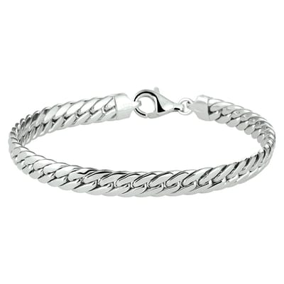 Zilver Gerhodineerd Armband Gourmet 6,0 Mm 19 Cm 1332727