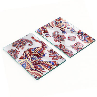 Elegante glazen borden, 2 stuks, decoraties in de vorm van een olifant, 2x40x52 cm