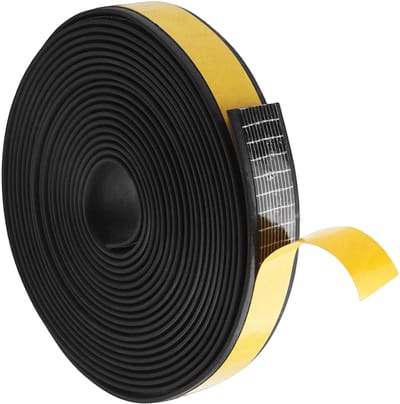 5 m zelfklevende afdichtingstape voor deuren en ramen, 20 mm (L) x 3 mm (D) schuimtape, rubberen afdichting tegen koude luchtstroom, anti-botsing en waterdicht (1 rol)