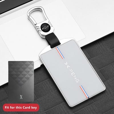 Autosleutelhoesje Voor Xiaopeng Xpeng P7 P7I G6 P5 G9 G3 G3I NFC Auto-Styling Afstandsbediening Cover Shell Sleutelhanger Ringhouder Fob Accessoires key case for Xpeng white