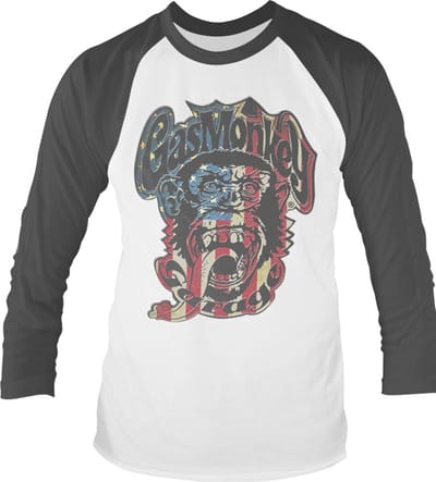 Gas Monkey Garage Raglan top -XL- USA Monkey Logo Wit/Zwart