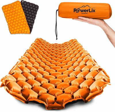 Isomat, camping, outdoor luchtmatras, ultralichte opblaasbare isomat, compact en licht voor outdoor, kamperen, rugzakreizen, wandelen, opblaaszak, draagtas, reparatieset