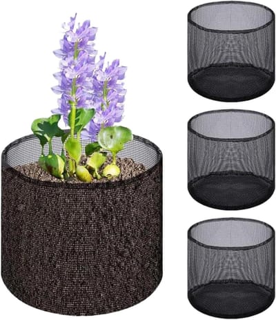 Plantenmanden Set - Vijvermanden Ademend - Waterplanten Kweken - Ruimtebesparende Opslag - 4 Stuks 18 cm - Meerkleurig