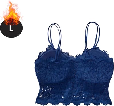 Bovista BH Zonder Beugel - Zonder Bandjes - Push-up Bh's - Comfort Beha - Comfortabel - Blauw - Maat L