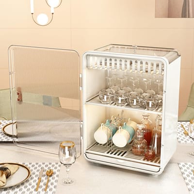 Stofdichte Beker Organizer Theeservies Opbergdoos Huishoudelijk Transparant Bureau Waterbeker Theekop wit