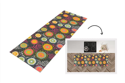 Keukenloper - Loper keuken - Meisje - Hartjes - Liefde - Patronen - 150x50 cm - Keukenloper vinyl