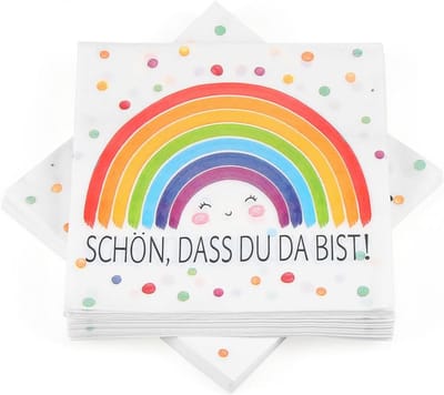 Servetten 33 x 33 cm - Regenboog - Feestelijke tafeldecoratie - Perfect voor kinderfeestjes - ShopVlot