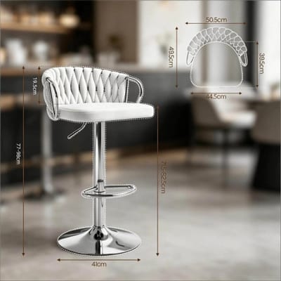 MIVRAY Barstoel 49,5 x 50,5 x 98 cm - Draaibaar En Hoogteverstelbaar - Voor Keuken En Bar - Fluweel Donkergrijs