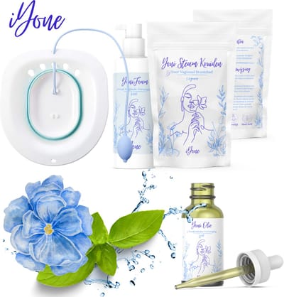 iYone Yoni Steam Bundel - Vaginale Stoombad - Olie Roos - Kruiden Foam