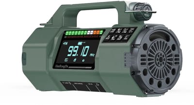 HOB Noodradio - Noodpakket - Solar opwindbaar - Noodradio's - Draagbare radio - Nood - Led zaklamp - 5000mAh - SOS - Groen