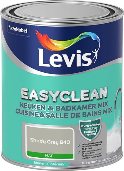 Levis - Easyclean Keuken & Badkamer Mix - Shady Grey B40 - Mengverf - 1 L
