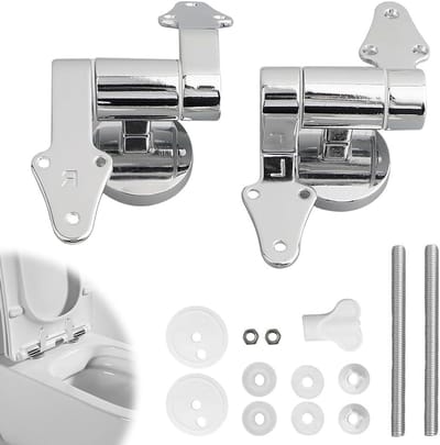 Universele Toiletbril Scharnieren met Soft Close Mechanisme en Schroeven - Duurzame Zinklegering Verbinding voor Toiletdeksel