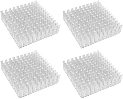 Dailygoody - Aluminium koellichaam - Thermisch geleidend blok - 4 stuks - 40x40x11mm - CPU koeling - Geschikt voor computerhosts en 3D-printers