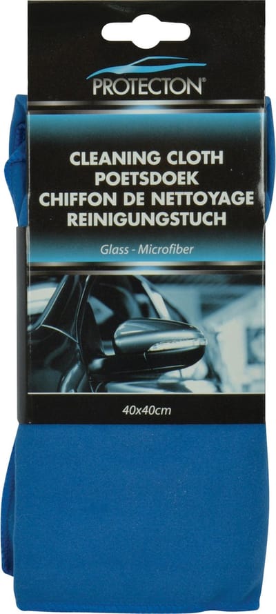 Protecton Glasreinigingsdoek - Microvezel – Voor streepvrij reinigen van autoruiten & spiegels – Met of zonder reinigingsmiddel - Wasbaar in wasmachine - 40x40cm