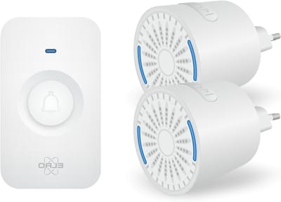 Draadloze Deurbel Set - Plug-in Ontvangers - Altijd Thuis Horen - 200 Meter Bereik - 2 Ontvangers - Wit