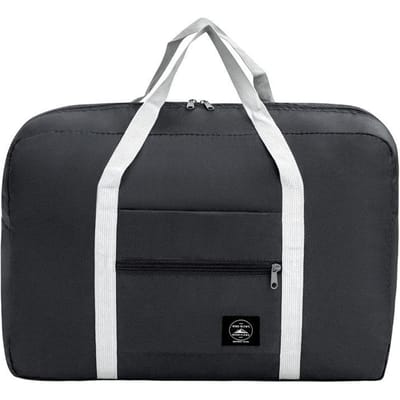 Sac de rangement de voyage pliable, sac à main portable multifonction pour avion, voyage de week-end, sac de transport de grande capacité noir