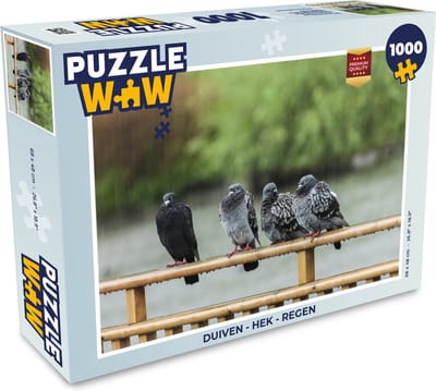 Puzzel Duiven - Hek - Regen - Legpuzzel - Puzzel 1000 stukjes volwassenen