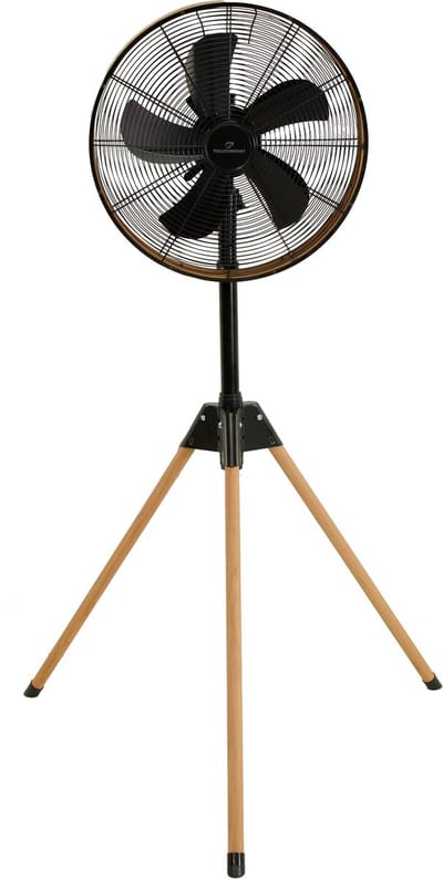 A-Flow Tripod Woodlook Driepoot Ventilator - Staande Statiefventilator Houtlook - Zelfdraaiend - Verstelbaar - 3 Windsnelheden