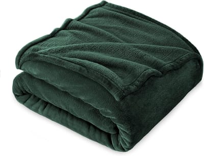 Zachte Fleece Deken Een- of Tweepersoons 160 x 210 cm - Donkergroen