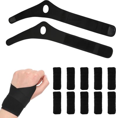 Gehaakte handschoenen voor pijnverlichting met polssteunen en vingermouwbeschermers, comfortabele accessoires voor breien, vingerwrijving en polsongemak verminderen, ideaal voor hobbyisten