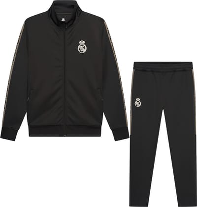 Real Madrid Trainingspak Heren - Vest + Trainingsbroek - Officiële Fanmerchandise - Zwart/Goud - Maat S t/m XXL