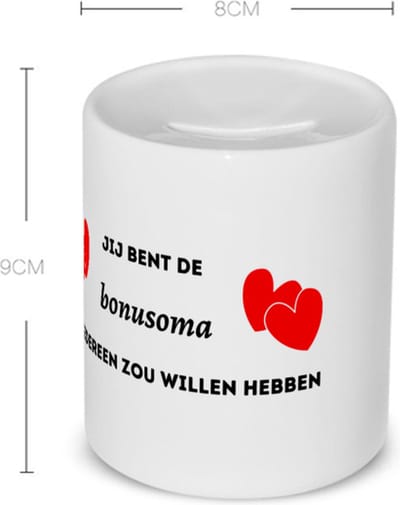 Akyol - jij bent de bonusoma die iedereen zou willen hebben Spaarpot - Oma - geweldige oma - liefste oma - verjaardag - cadeau - kado - bedankje - geschenk - 350 ML inhoud