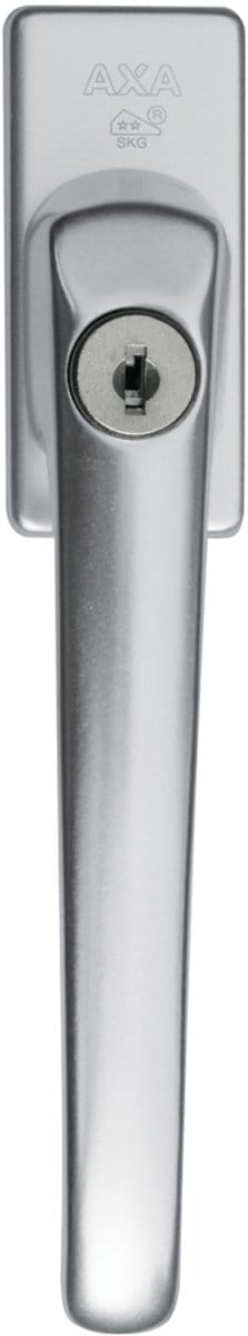 AXA Veiligheids raamsluiting L- Draai-kiep raamkruk - 7x32 mm - met Cilinder SKG2 - Aluminium - F1 - Afsluitbaar
