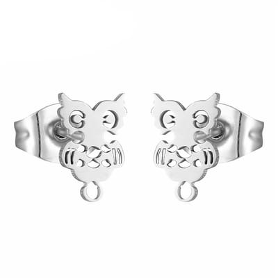 Fako Bijoux® - Oorbellen - Steker - RVS - Stainless Steel - Uiltje Mini
