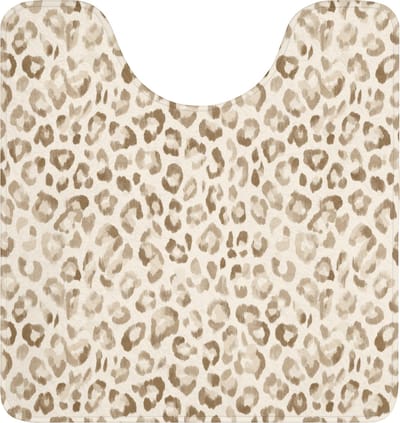 WC mat met uitsparing 55x60 cm - Antislip - Luipaard - Klassiek - Beige - Toiletmat met uitsnijding - Vloermat - Douchemat - Toilet tapijt - Toiletmatten