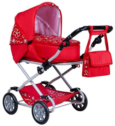 New Baby Monika 2in1 poppenwagen rood - Kinderwagen