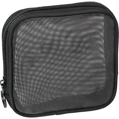 1 stuks Draagbare Mesh Make-uptas Ademende Nylon Cosmetische Opbergtas met Mini Ritsvak, voor Buiten Kamperen Reizen, Duurzaam en Toilettas 1pc zwart