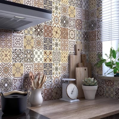 Muurstickers - Zelfklevende tegelmuurstickers voor keuken en badkamer - 30 Riggioni tegelstickers - 30 stickers 20x20cm
