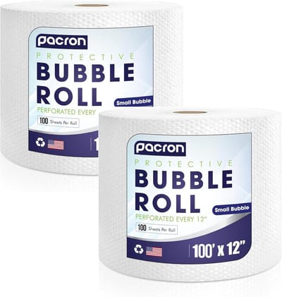 Bubblewrap Rol 35 Vierkante Voet Beschermfolie 3/16 Inch 42 Vel 30 x 25 cm Verhuisverpakking