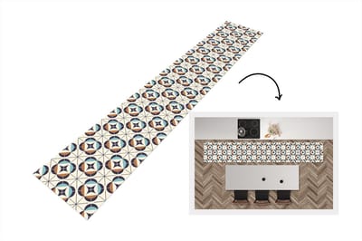 Keukenloper - Loper keuken - Retro - Design - Geometrie - 300x50 cm - Keukenloper vinyl
