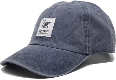 Surf Monkey - Verouderde baseballpet - Katoen - Eén maat - Marineblauw