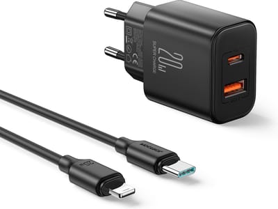 Joyroom 20W PD+QC Oplader inclusief USB-C kabel - 1 Meter - Zwart