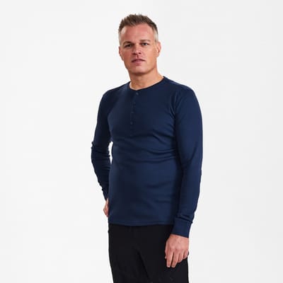 Engel Extend Grandad T-shirt met lange mouwen 9257-565 - Blue Ink - L