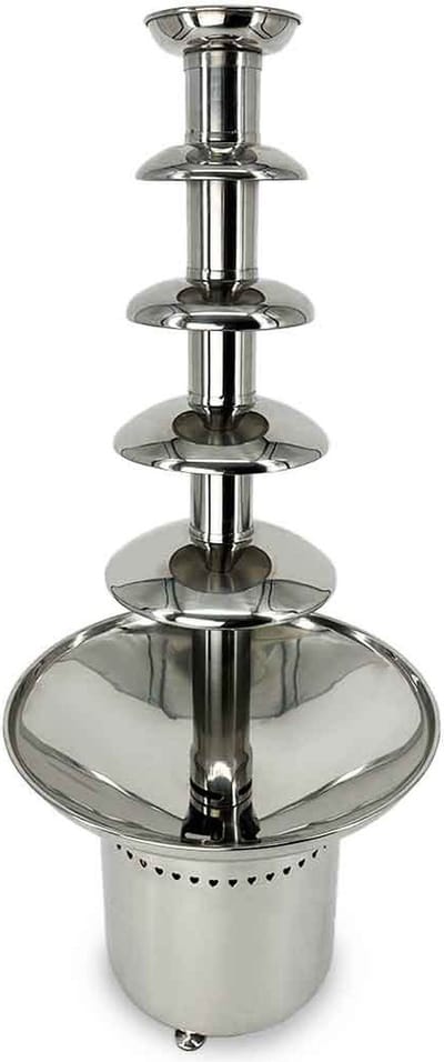 HCB® - Professionele Horeca Chocoladefontein - 5 lagen - 80 cm - RVS / INOX - 37x37x80 cm (DxBxH) - 6 kg - 1121