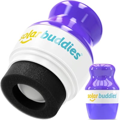 Solar Buddies Heather Purple - Zonnebrandcrème Applicator - Herbruikbare roll-on sponsapplicator voor zonnebrandcrème, zonnebrand en lotion voor kinderen, volwassenen en gezinnen - Zonnebrand - Zonnebrandroller